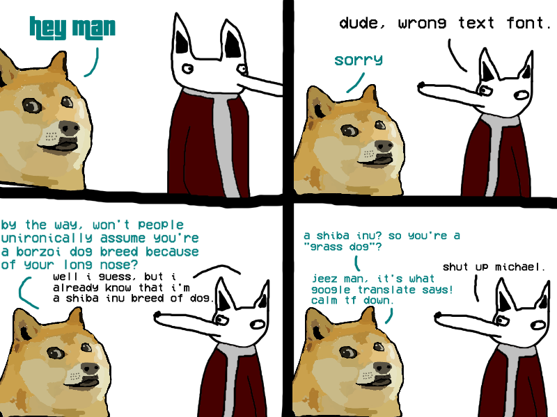 Comic 04a : title: Grass dog, huh? LOL